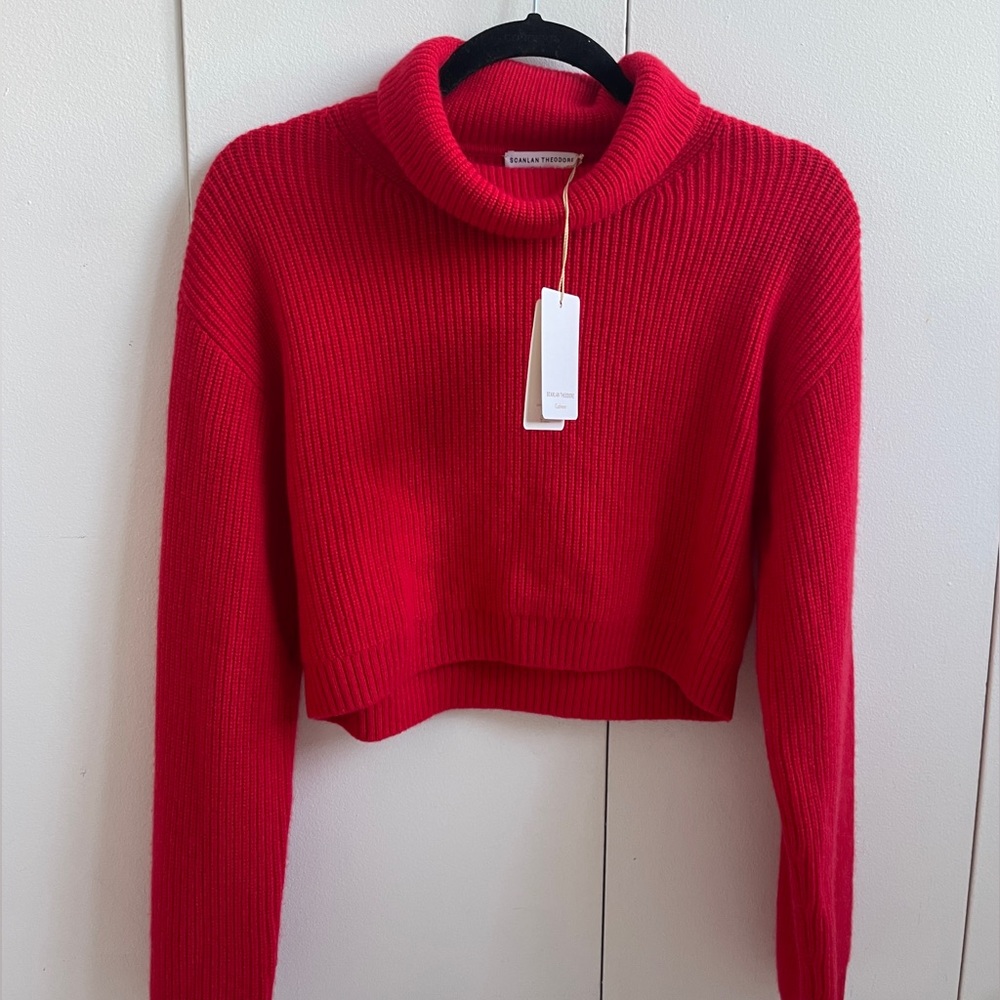 Scanlan theadore CASHMERE CROP SLEEVE SWEATER